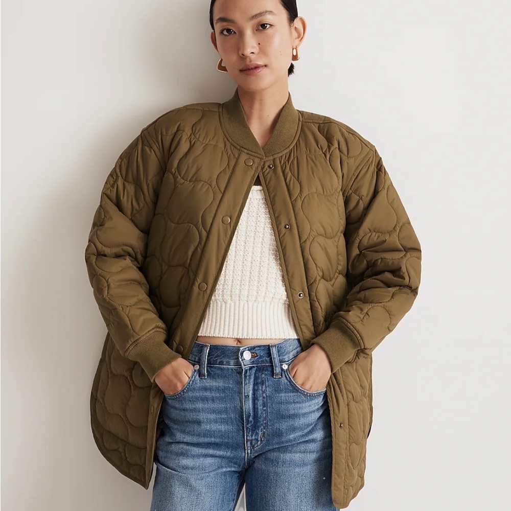 Madewell Quilted Oversized Bomber Jacket sz XS NWT